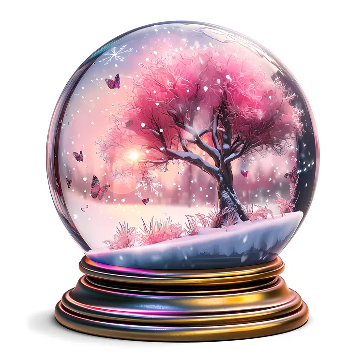 Snow Globe with Heart Tree