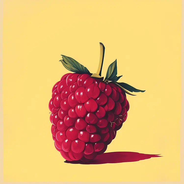 Red Raspberry with Leaf