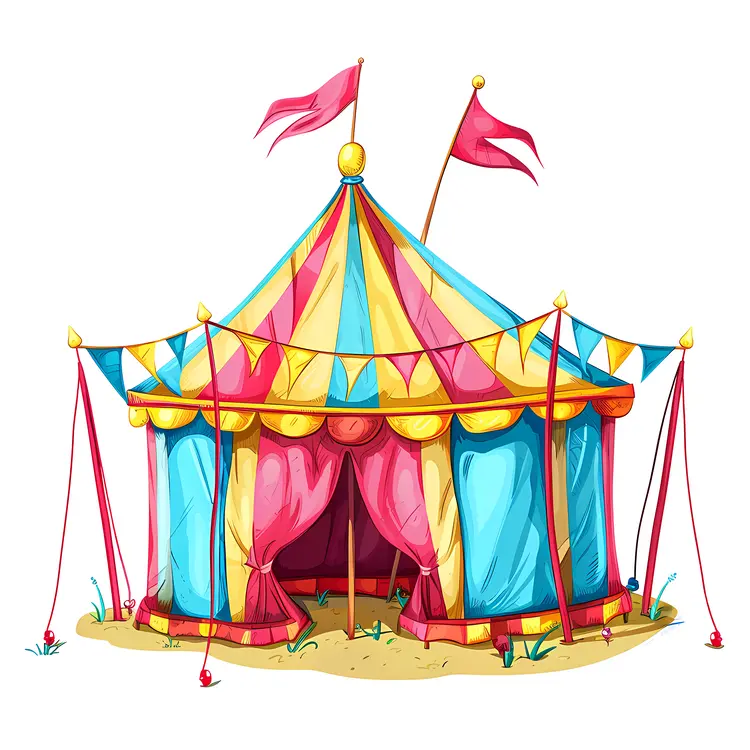 Colorful Circus Tent Illustration