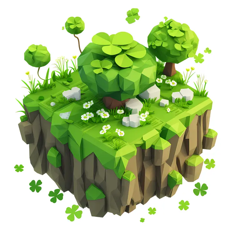Floating Island with Greenery