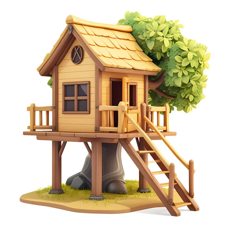 Charming Wooden Treehouse
