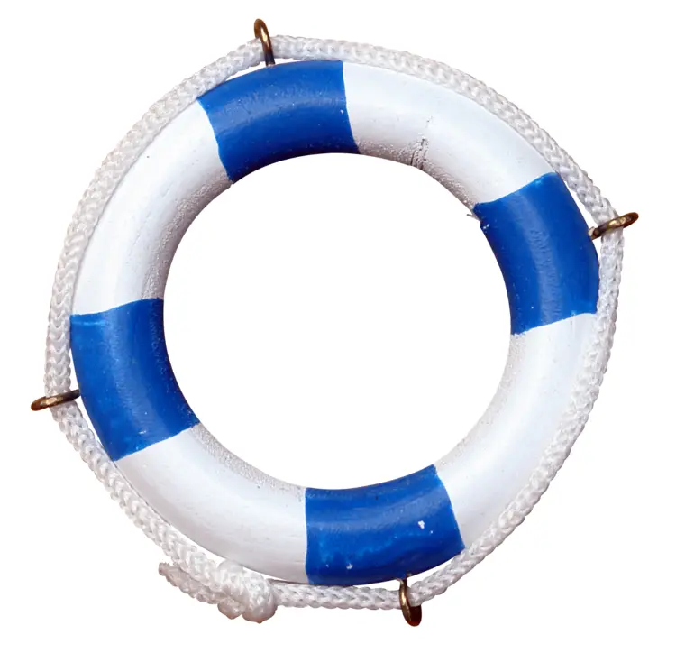 Blue and White Lifebuoy for Water Safety