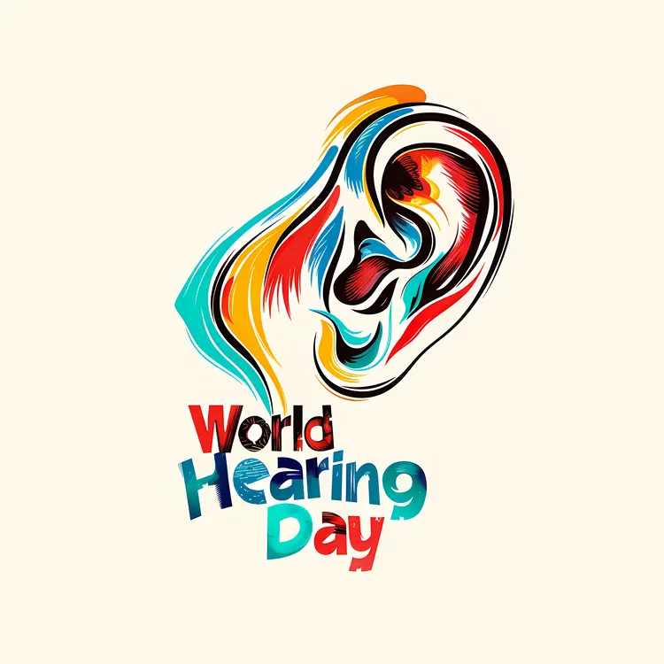 World Hearing Day Colorful Ear Illustration