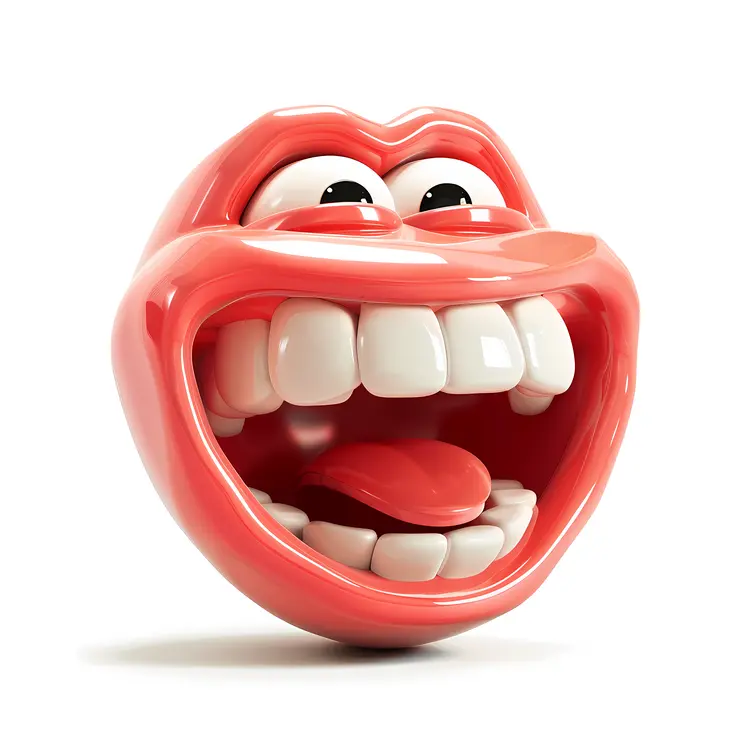 Red Laughing Emoji with Big Teeth