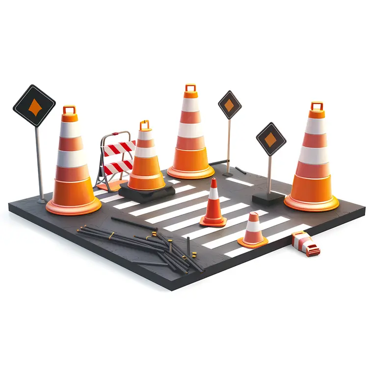 Traffic Cones and Road Signs