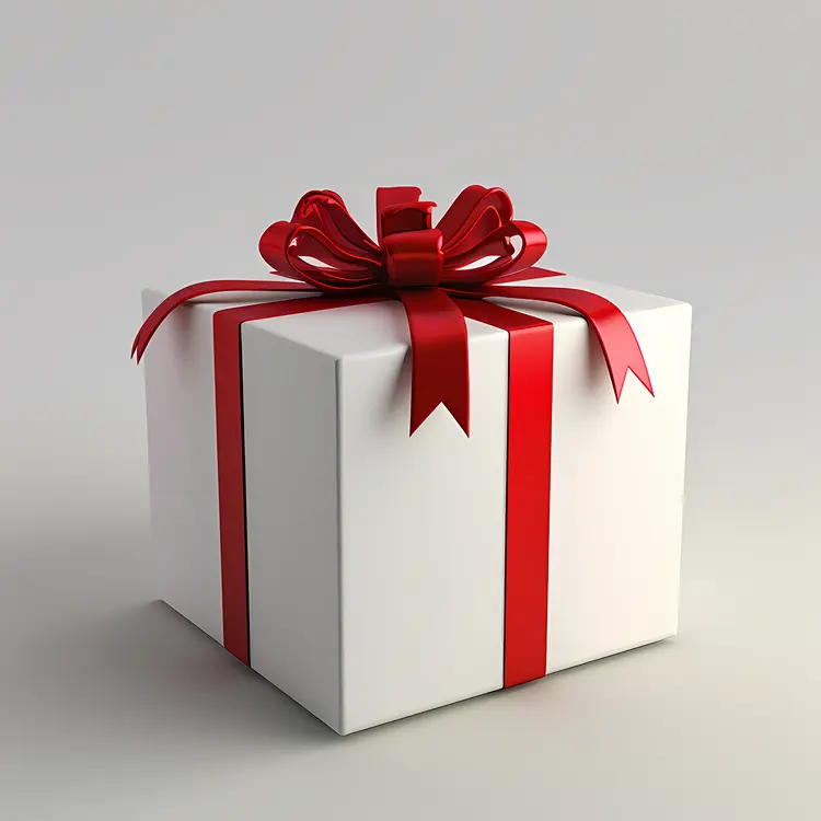 Gift Box with Red Ribbon