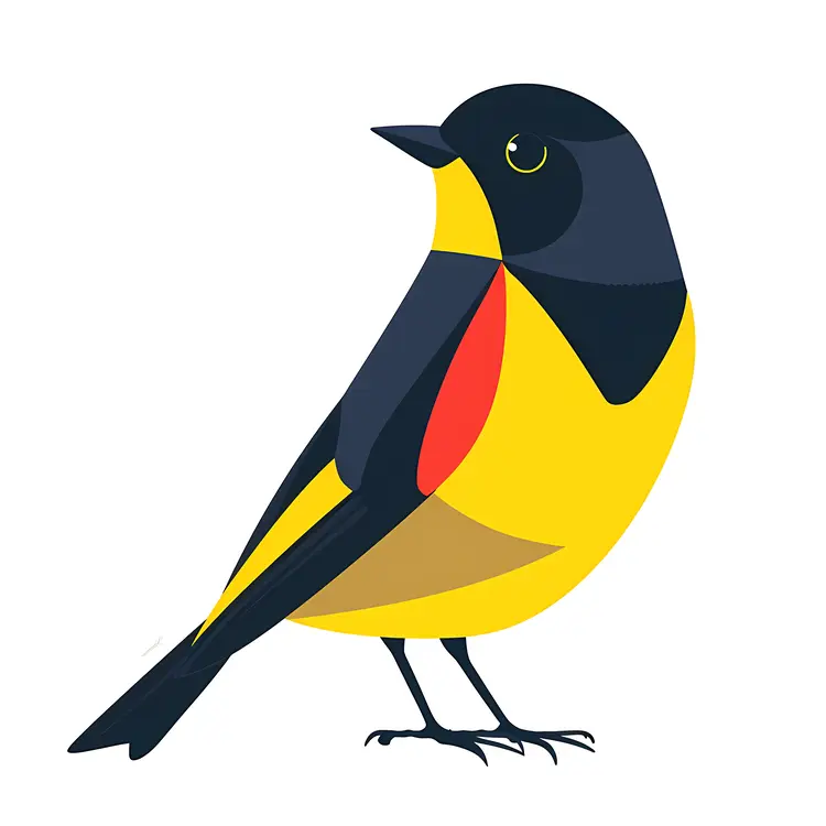 Cute Yellow and Blue Cartoon Bird
