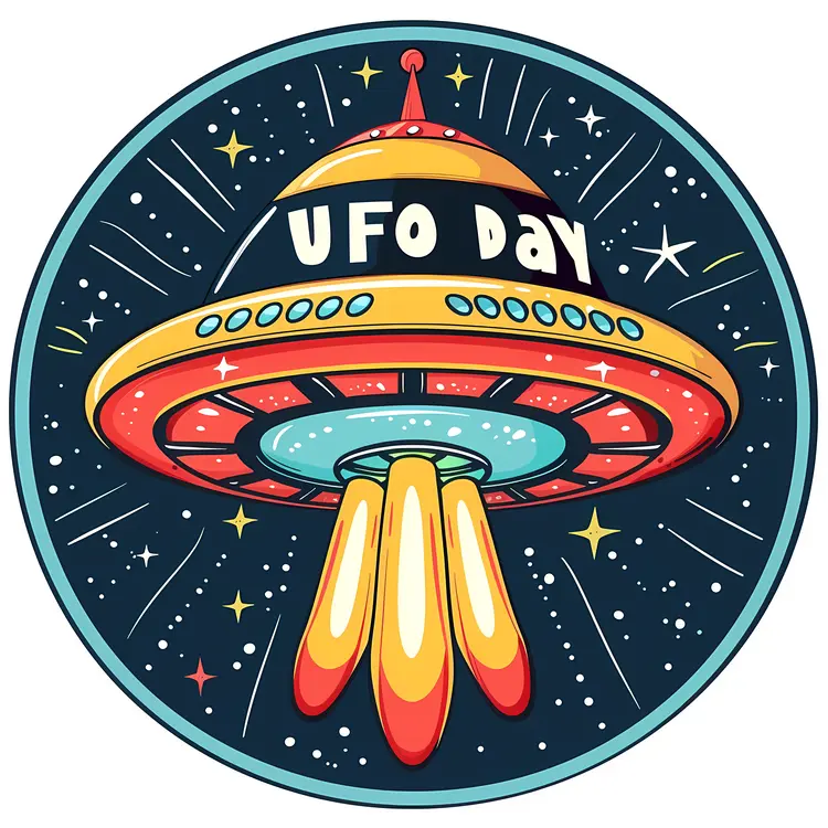 Colorful UFO Illustration for UFO Day