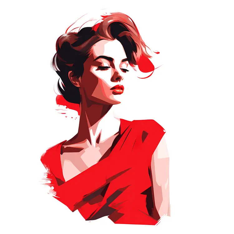 Woman in Red Dress Portrait