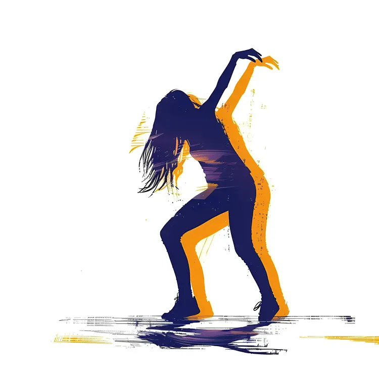 Energetic Dancer Silhouette in Motion