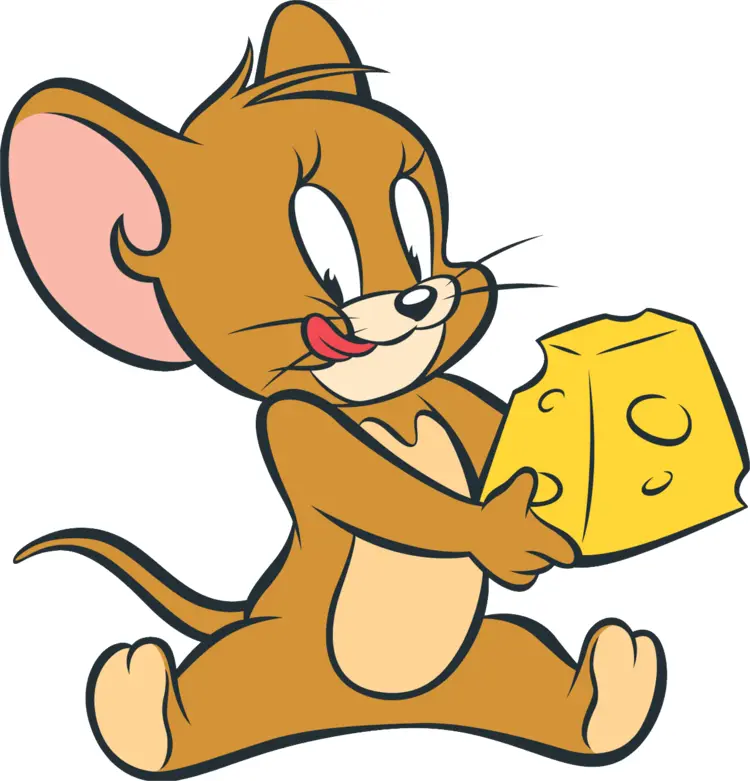 Brown Mouse with Cheese Cartoon Character