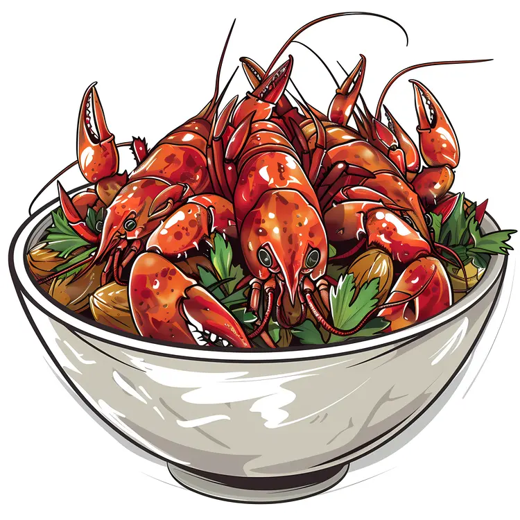 Bowl of Lobsters with Vegetables