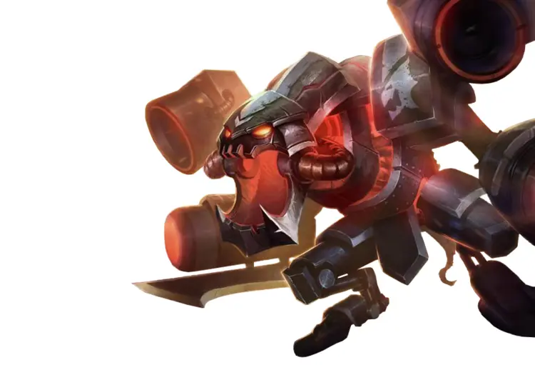 Mechanical Robot with Red Eyes