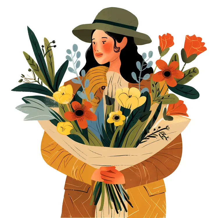 Person Holding Colorful Flower Bouquet