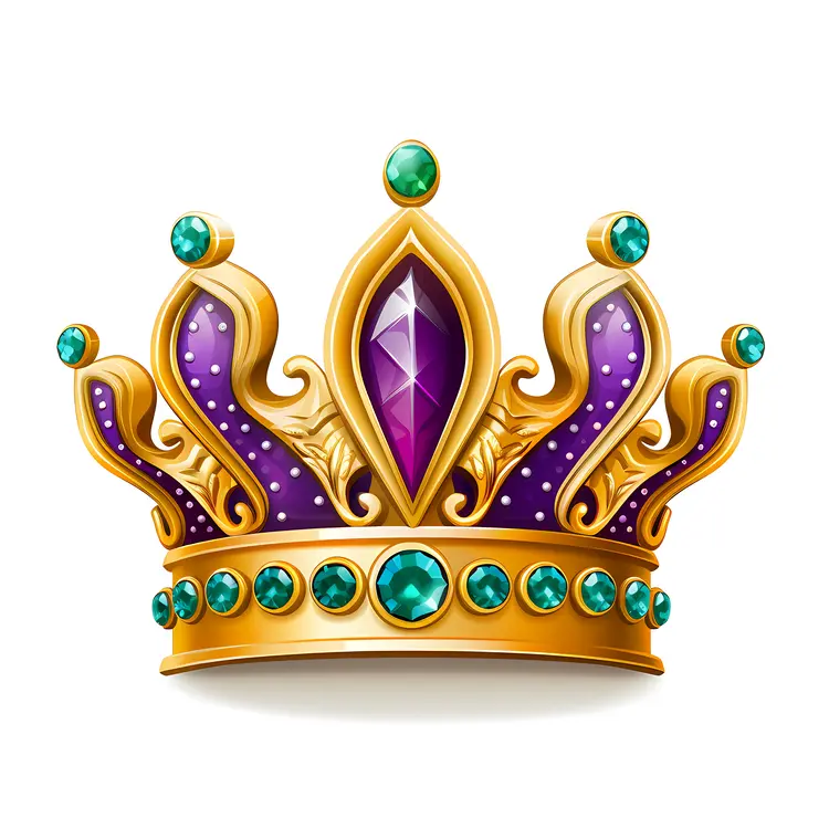 Golden Crown with Purple and Green Gems