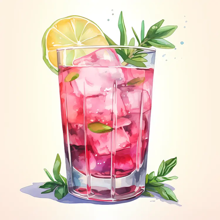 Pink Drink with Lemon and Mint