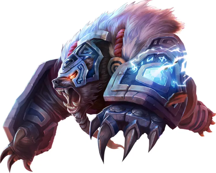 Fierce Armored Bear with Electric Claws