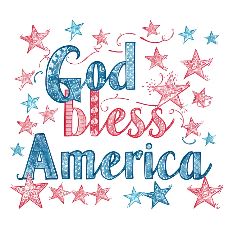 God Bless America Patriotic Illustration