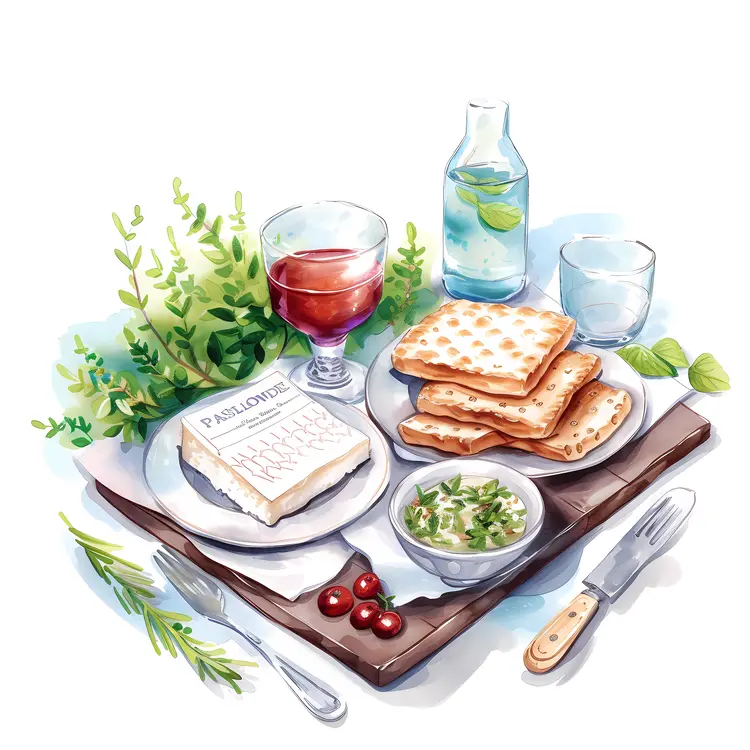 Colorful Food Platter with Various Dishes