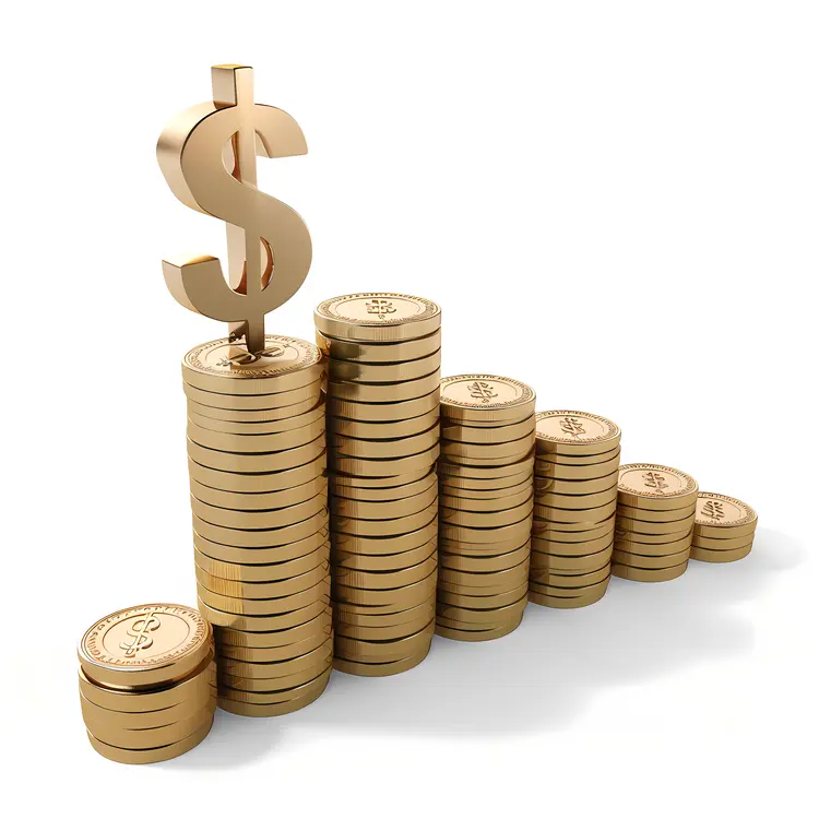 Stack of Gold Coins with Dollar Sign