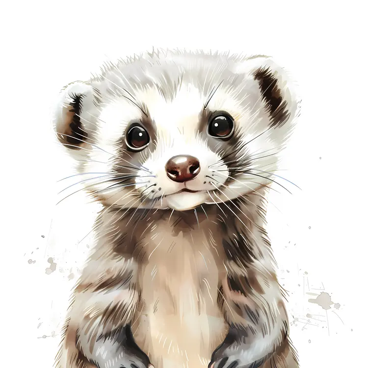 Adorable Ferret with Big Eyes