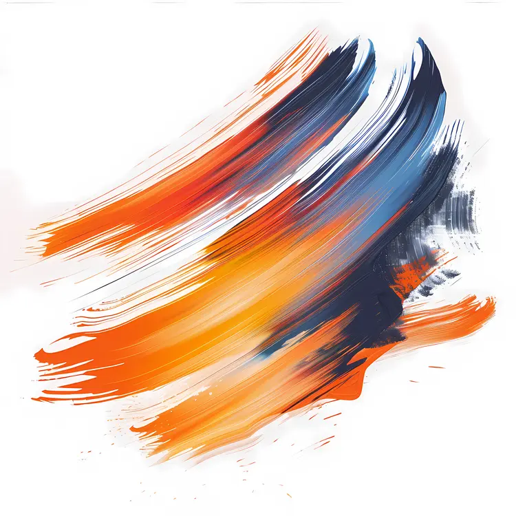 Colorful Orange and Blue Brush Stroke