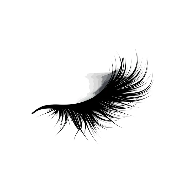 Single False Eyelash on White Background