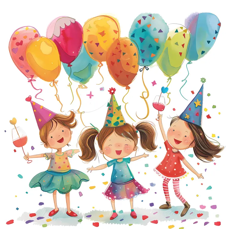 Girls with balloons