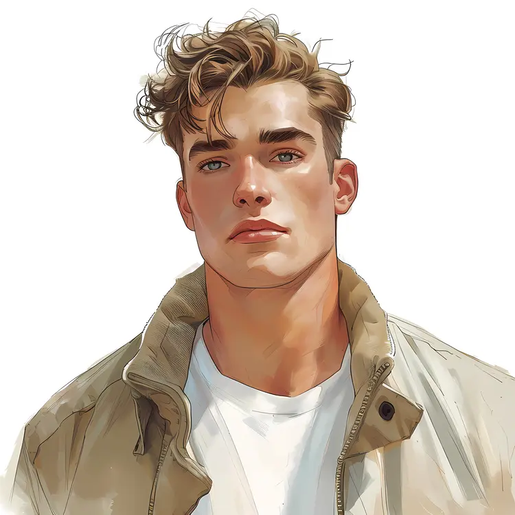 Stylish Man in Jacket and White Shirt