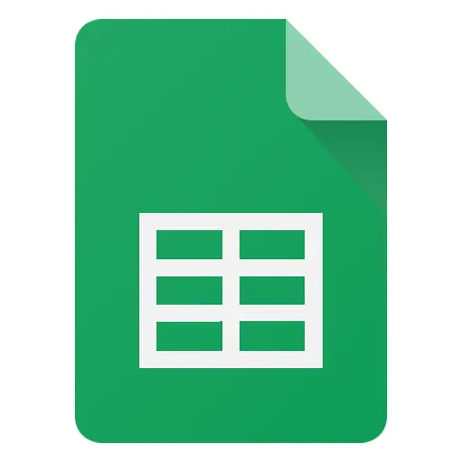 Google Sheets Icon in Green