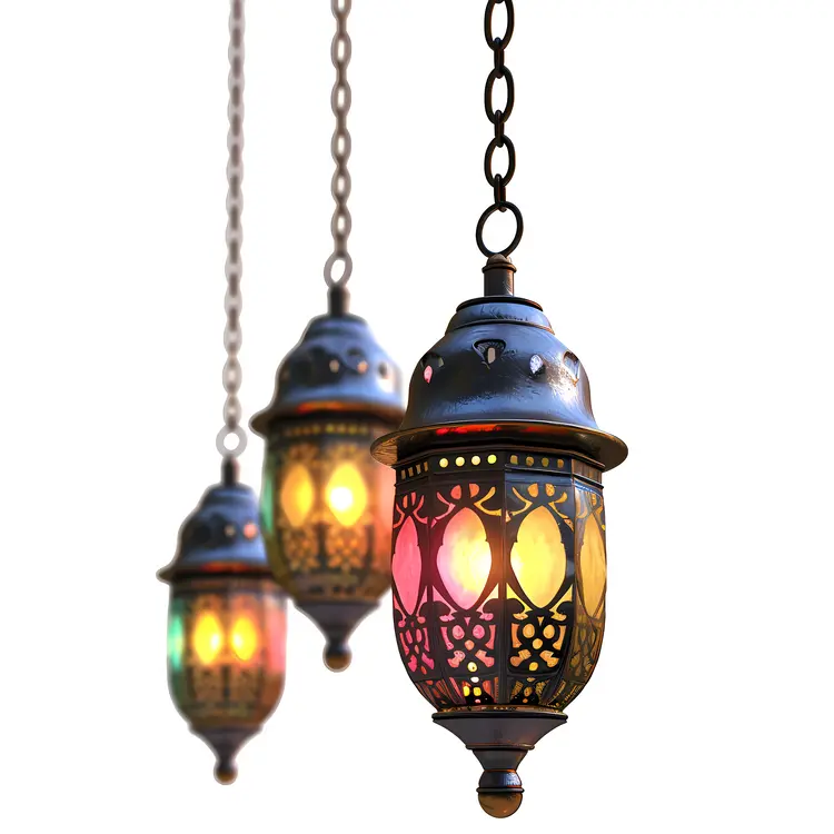 Hanging Lanterns with Intricate Designs