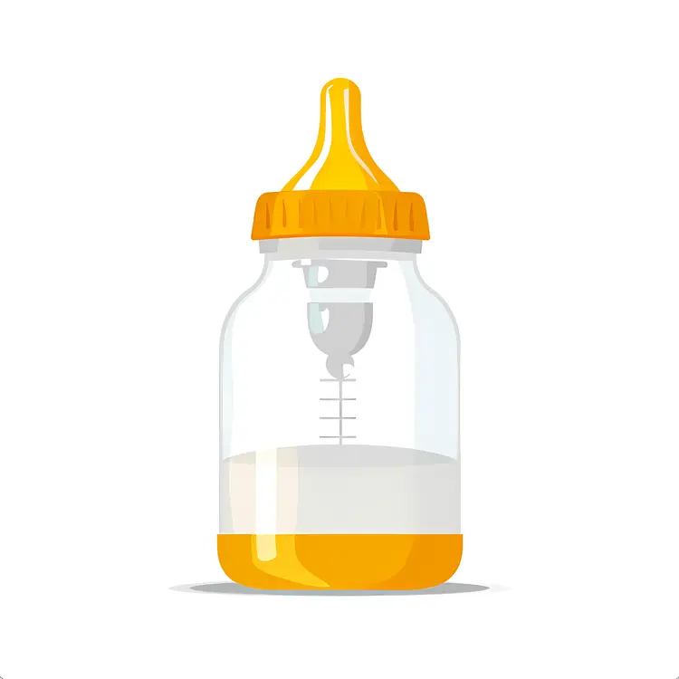 Yellow Baby Bottle for Infant Feeding