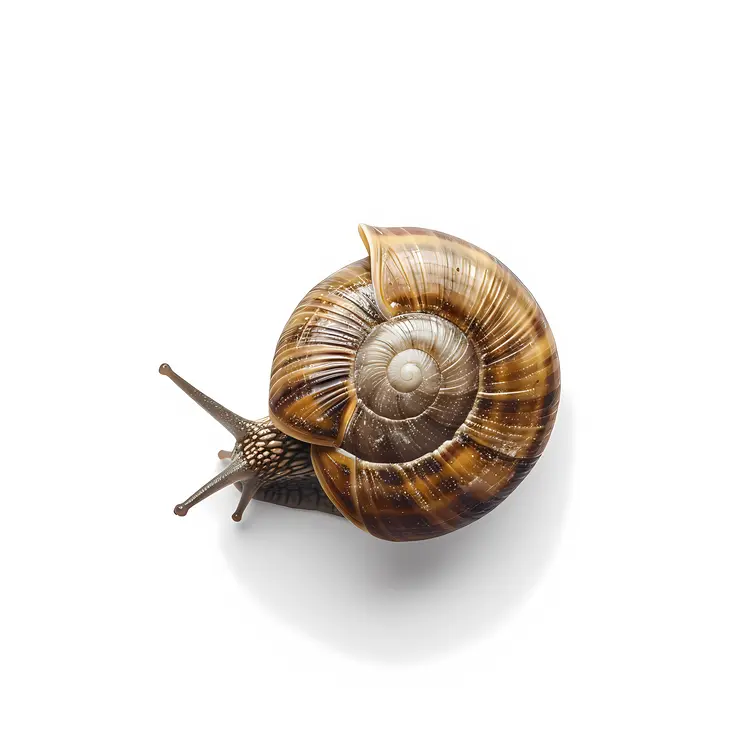 Brown Snail with Spiral Shell