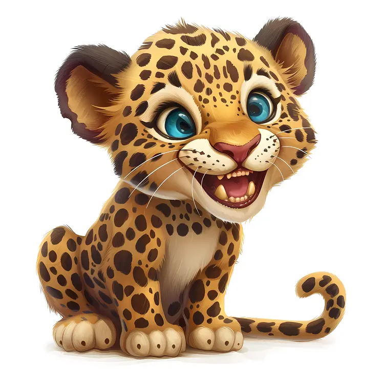 Cute Leopard Cub with Blue Eyes