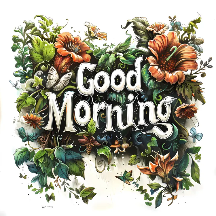 Floral Good Morning Illustration
