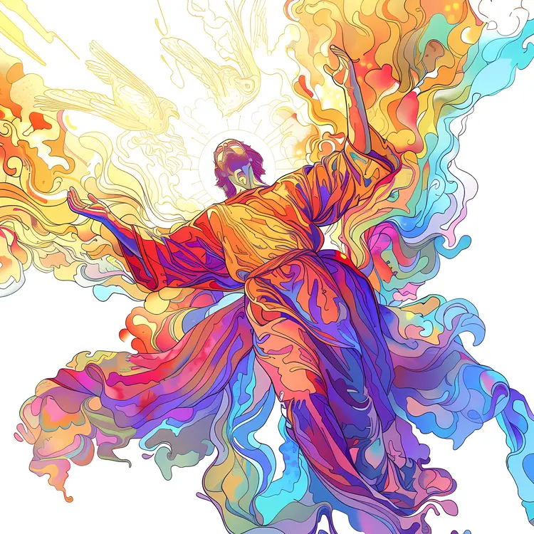 Colorful Jesus Ascending