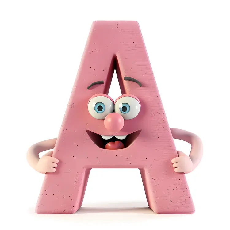 Smiling Pink Letter A