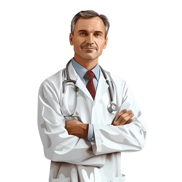 Mature Male Doctor with Stethoscope