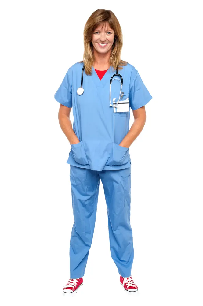 Nurse in Blue Uniform with Stethoscope