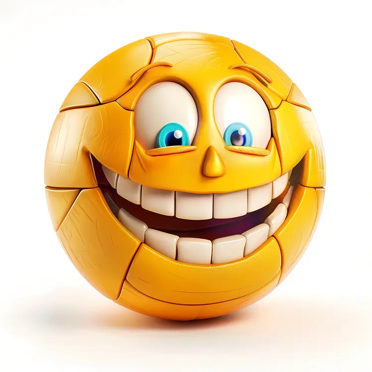 Smiling Volleyball Cartoon
