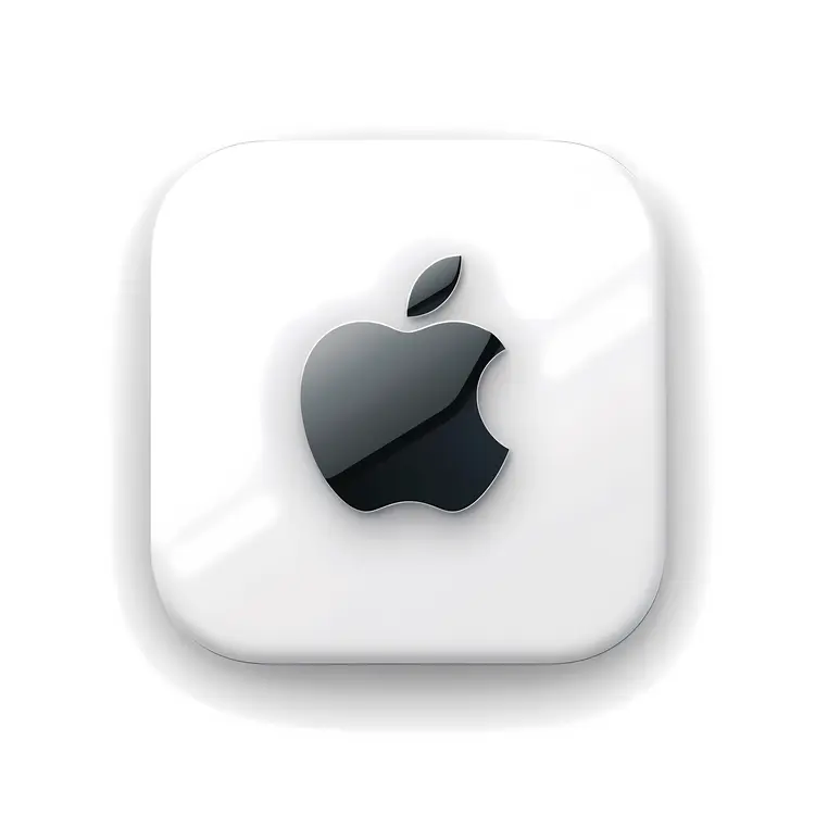 Black Apple Logo in Square