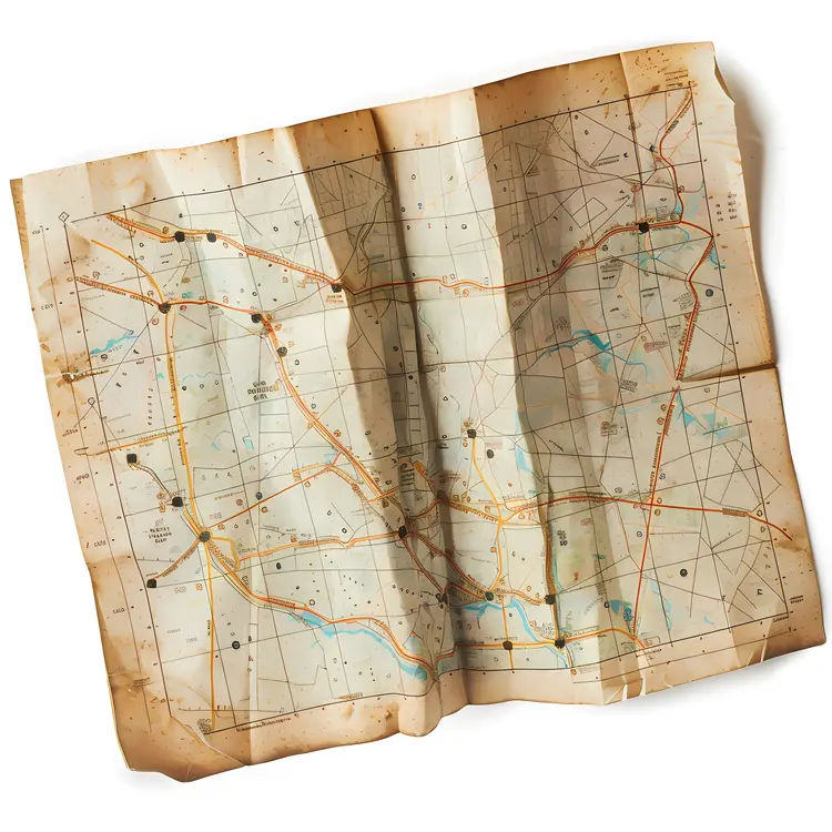 Vintage Folded Map