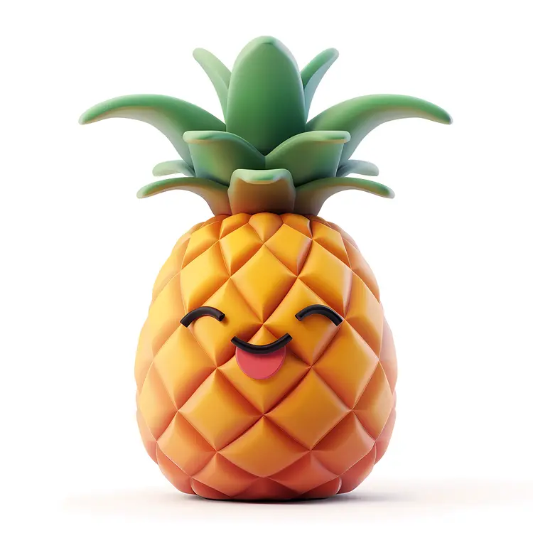 Happy Pineapple Cartoon