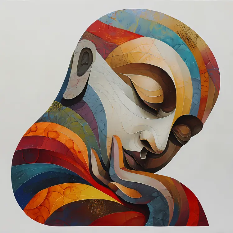 Colorful Abstract Buddha Art