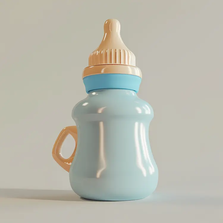 Blue Baby Bottle with Handle for Easy Feeding