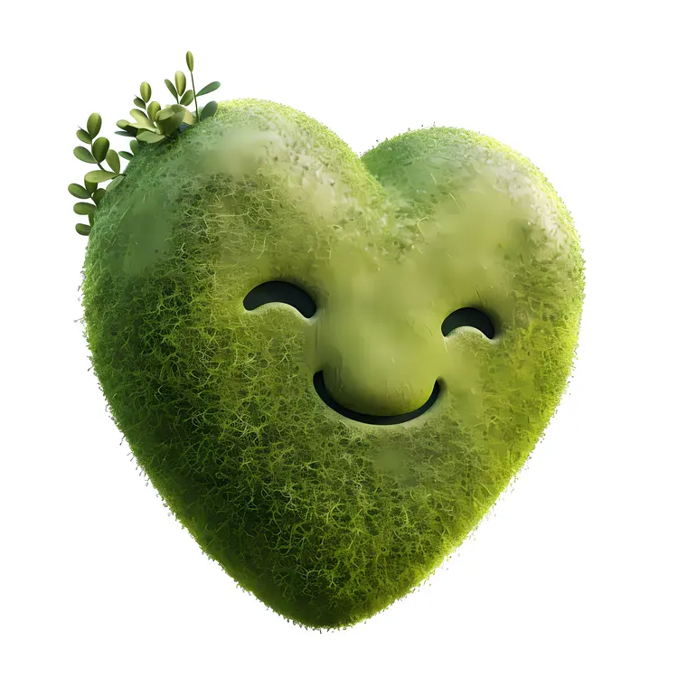 Smiling Green Heart with Plants
