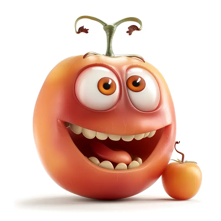 Smiling Orange Tomato Cartoon