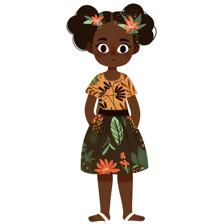 Cute Girl in Floral Dress