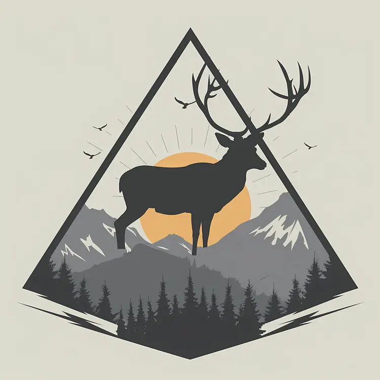 Deer in Scenic Landscape