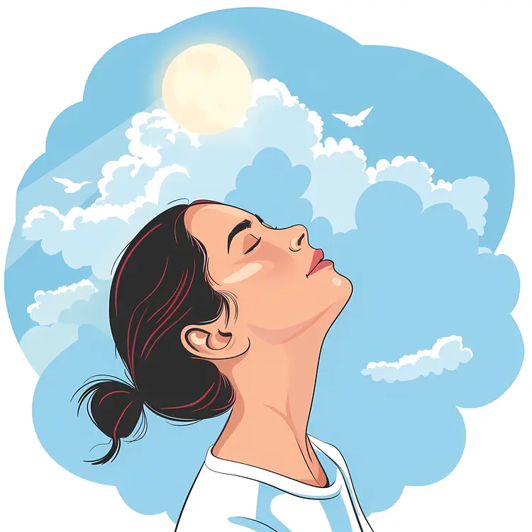 Woman Relaxing Under the Sun